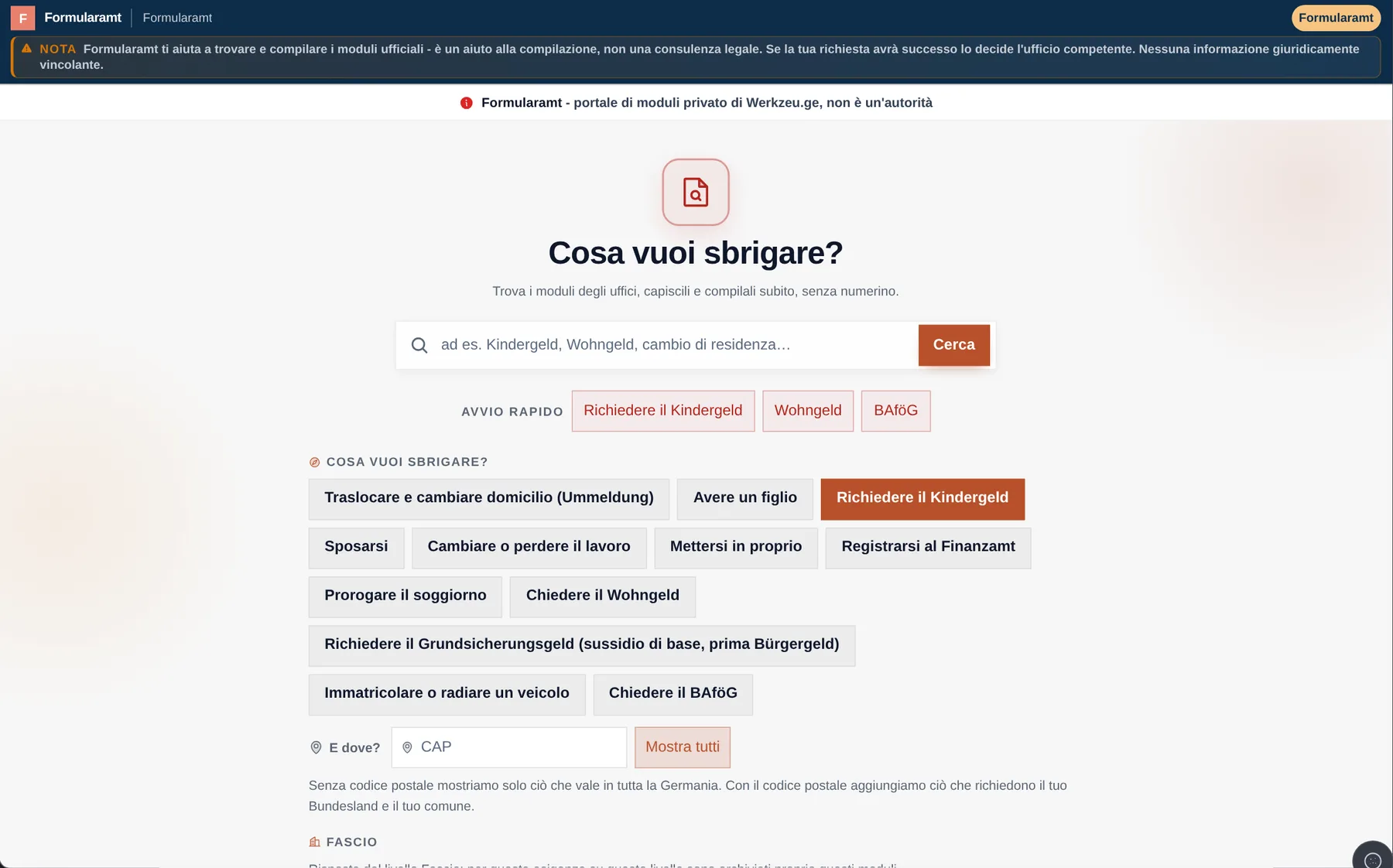 Formularamt: Vai avanti. La tua pratica è più del nome di un modulo.