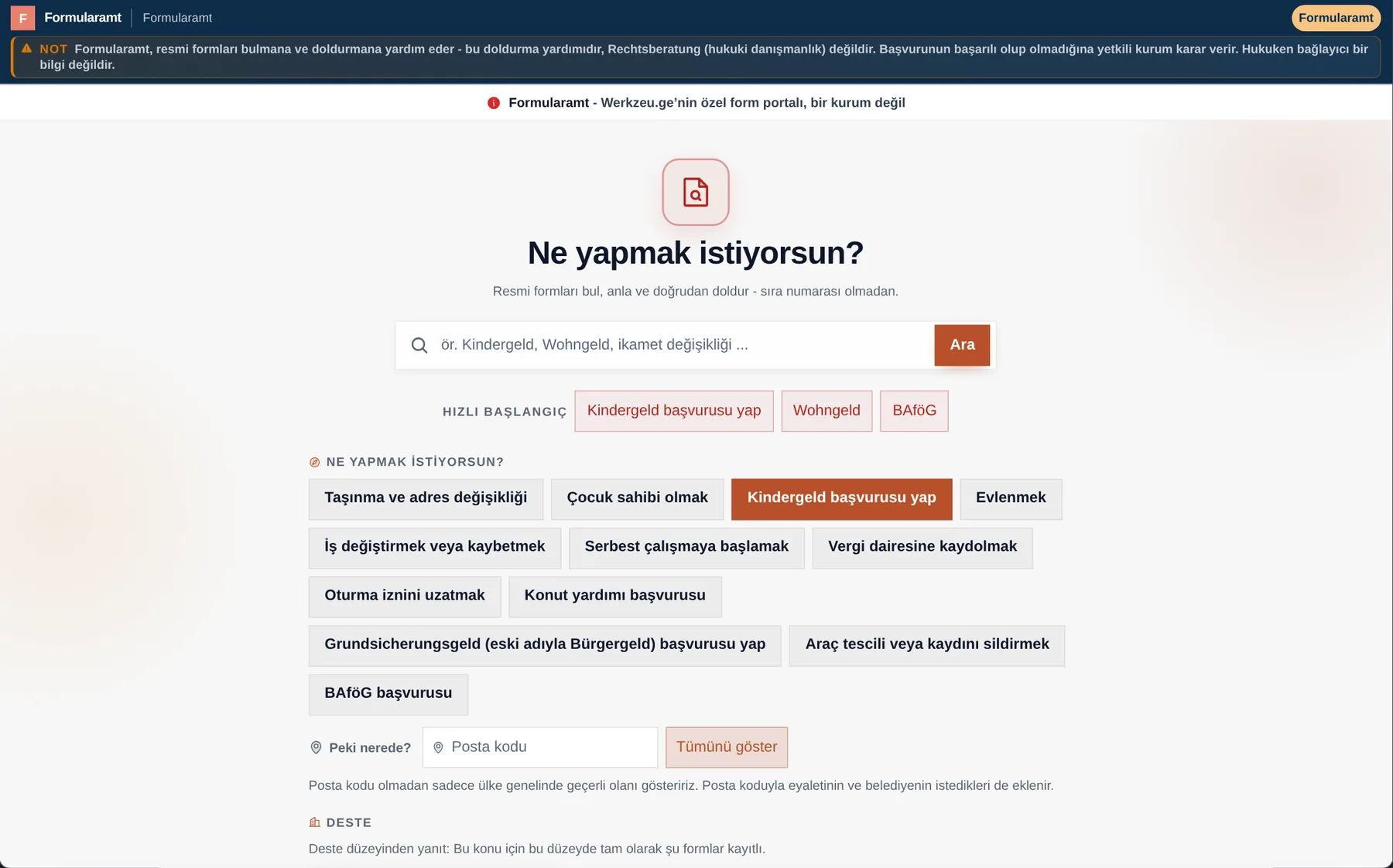 Formularamt: İlerle. Derdin bir form adından fazlası.