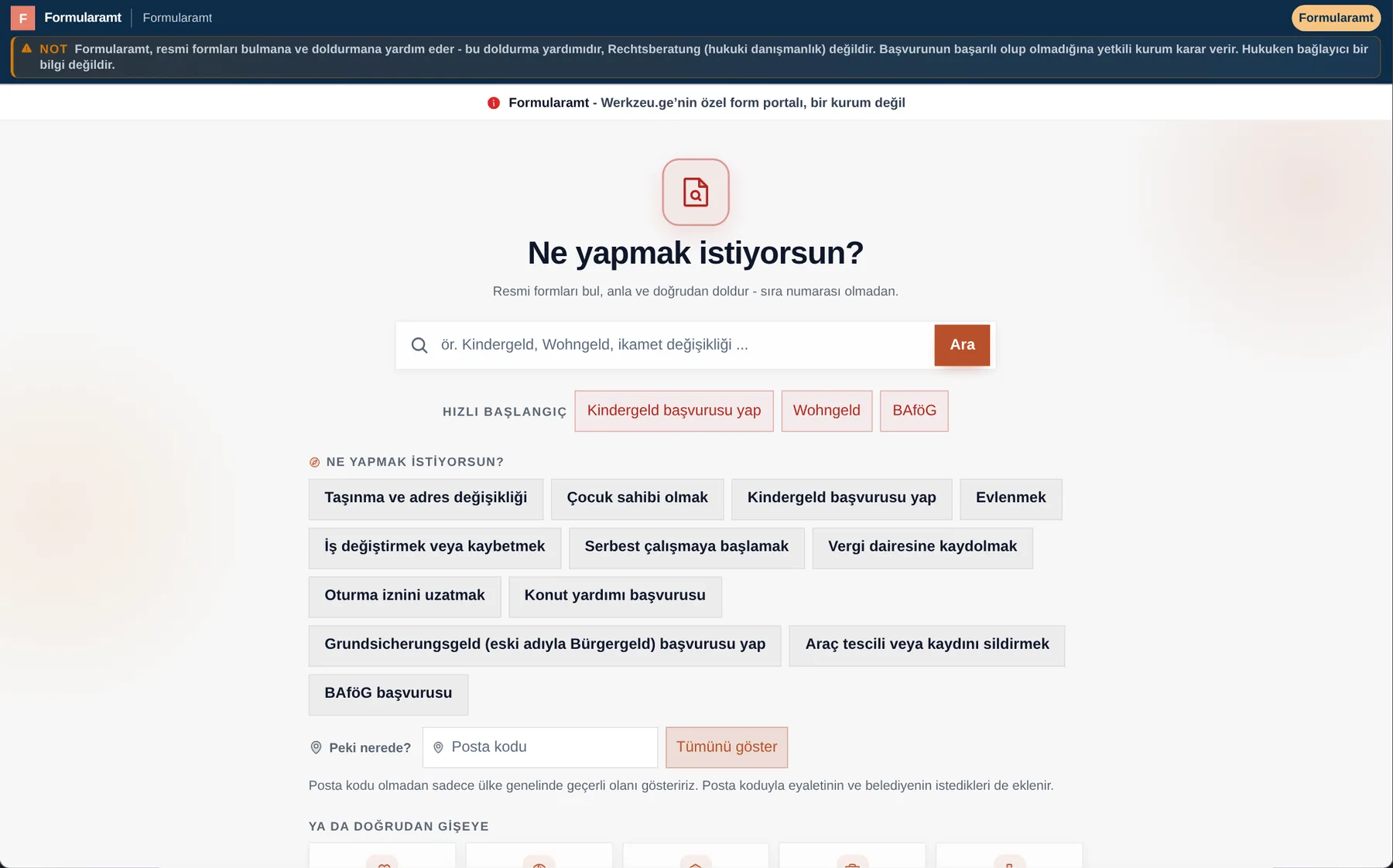 Formularamt: Bul. Derdini sen biliyorsun. Nereden başlayacağını biz gösteririz.